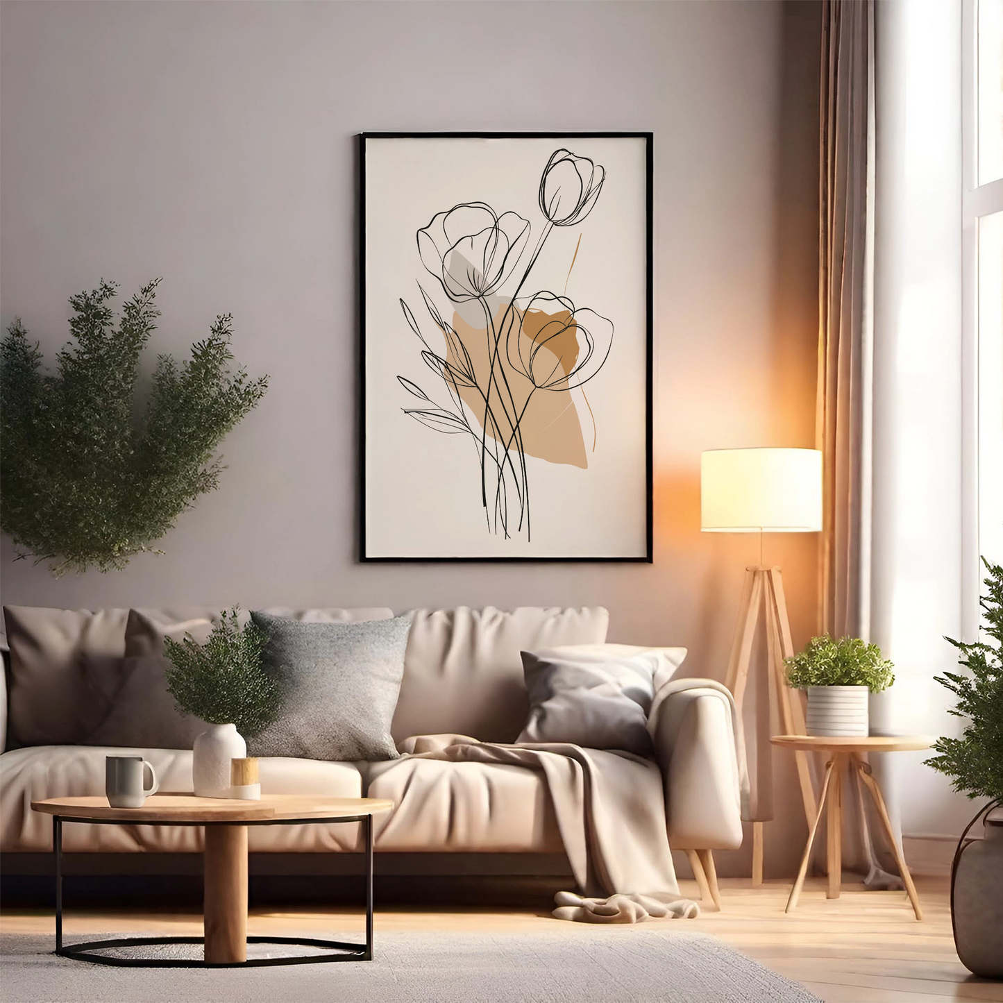Botanical Linework Art - PrintKloud