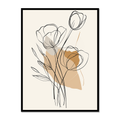 Botanical Linework Canvas for Living Room