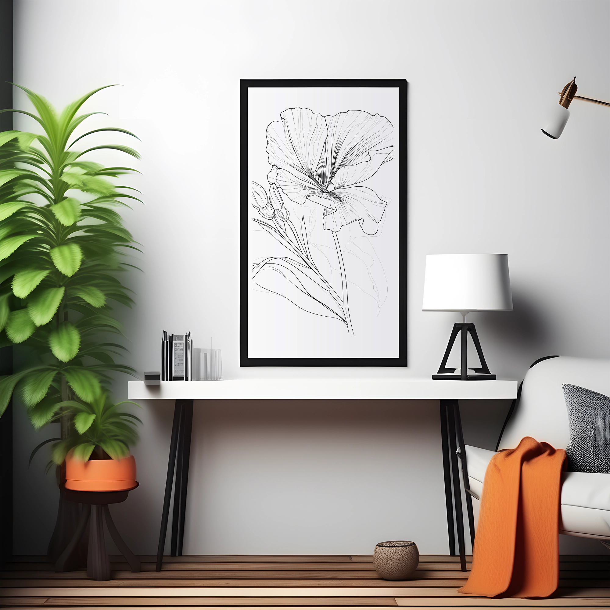 Line Art Botanical Harmony - PrintKloud