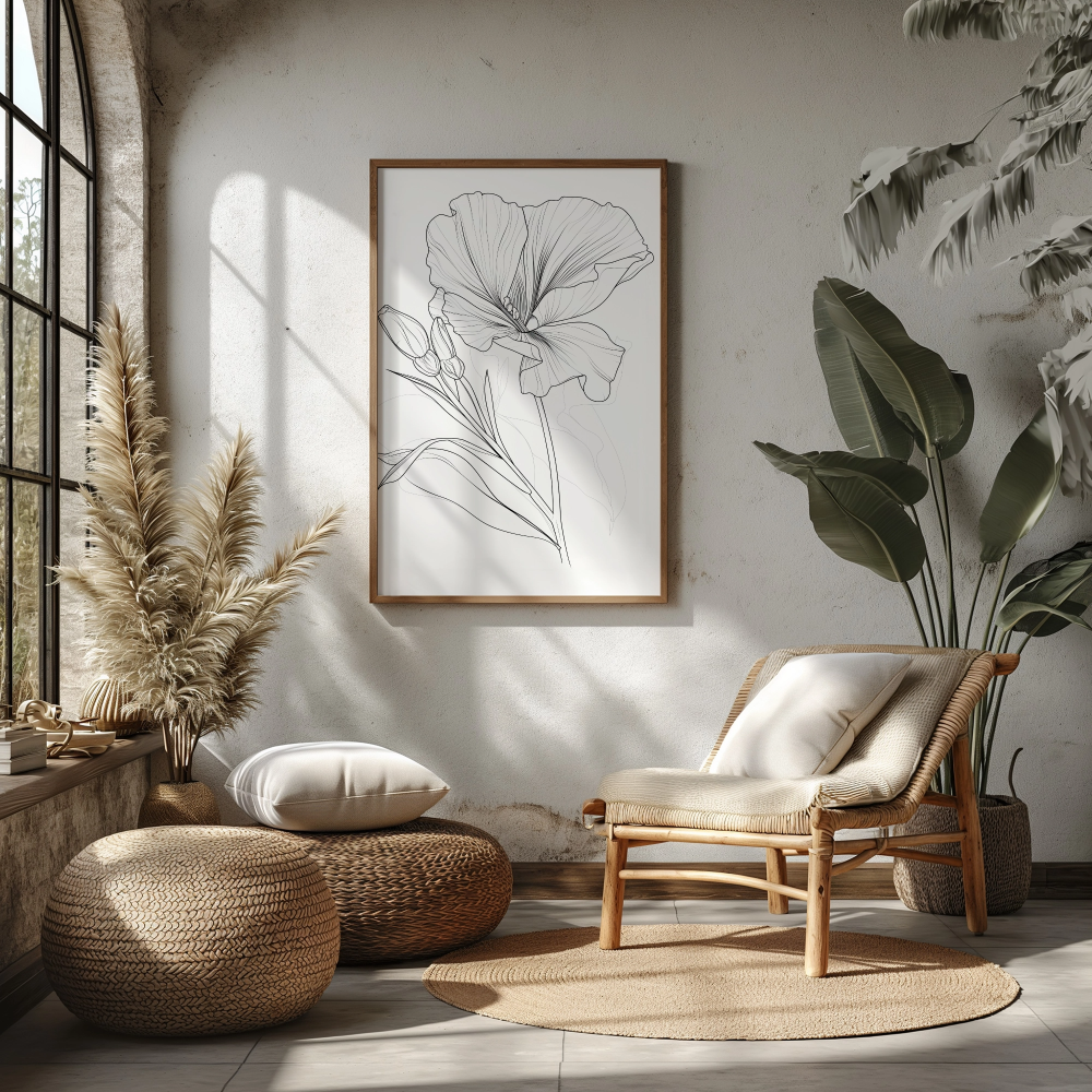 Line Art Botanical Harmony - PrintKloud