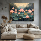 Lotus Serenity: Watercolor Blooms on Water