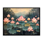 Lotus Serenity: Watercolor Blooms on Water
