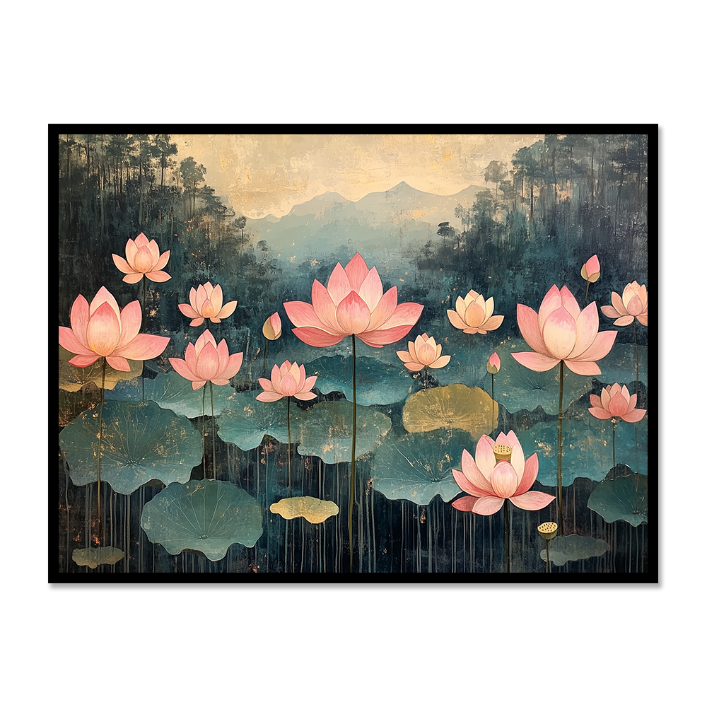 Lotus Serenity: Watercolor Blooms on Water