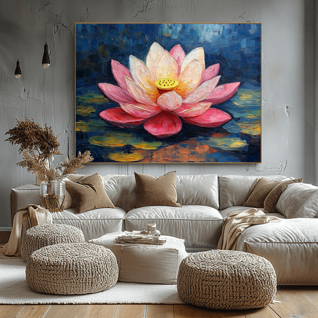 Vibrant Lotus: Acrylic Bloom