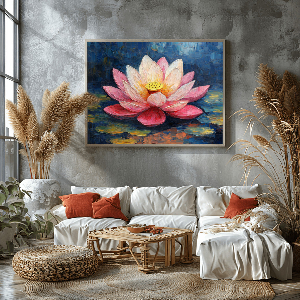 Vibrant Lotus: Acrylic Bloom