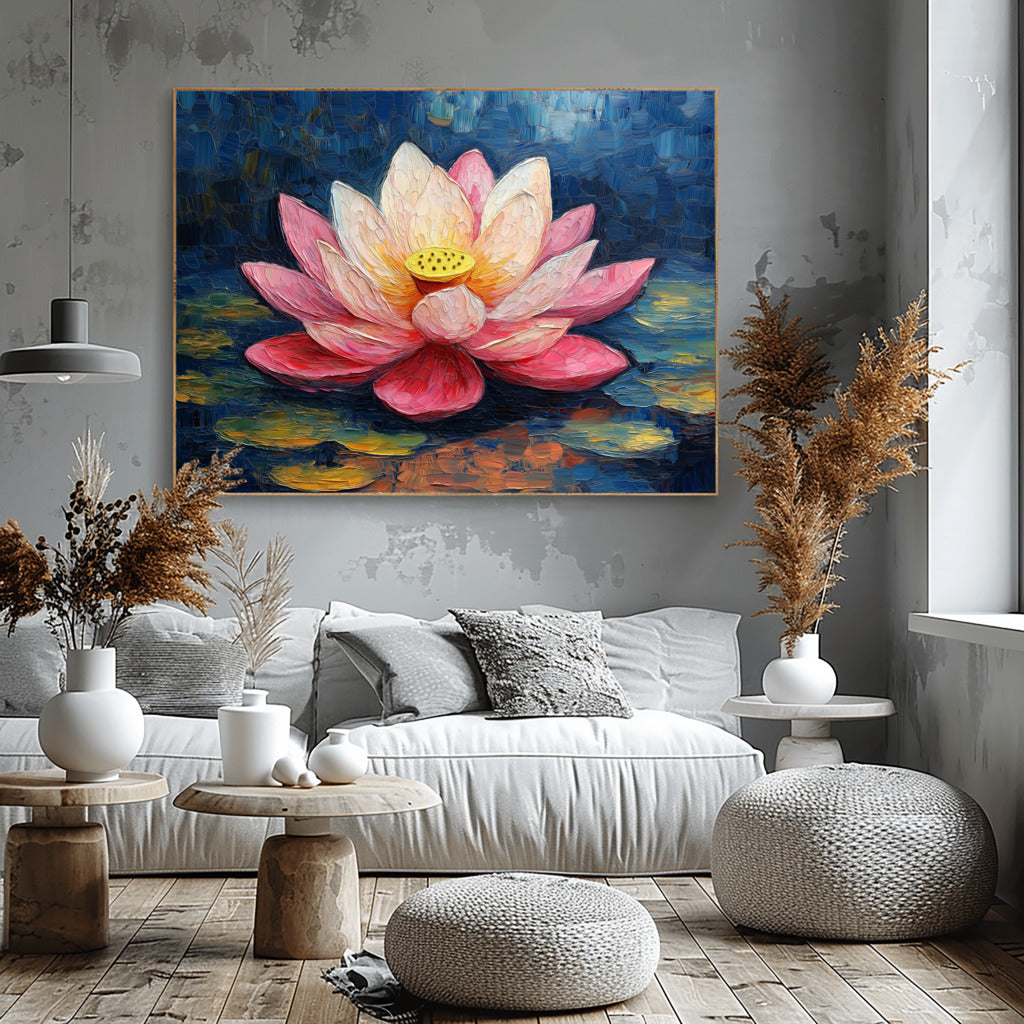 Vibrant Lotus: Acrylic Bloom