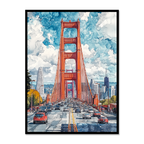 Golden Gate Symphony: Watercolor Horizon