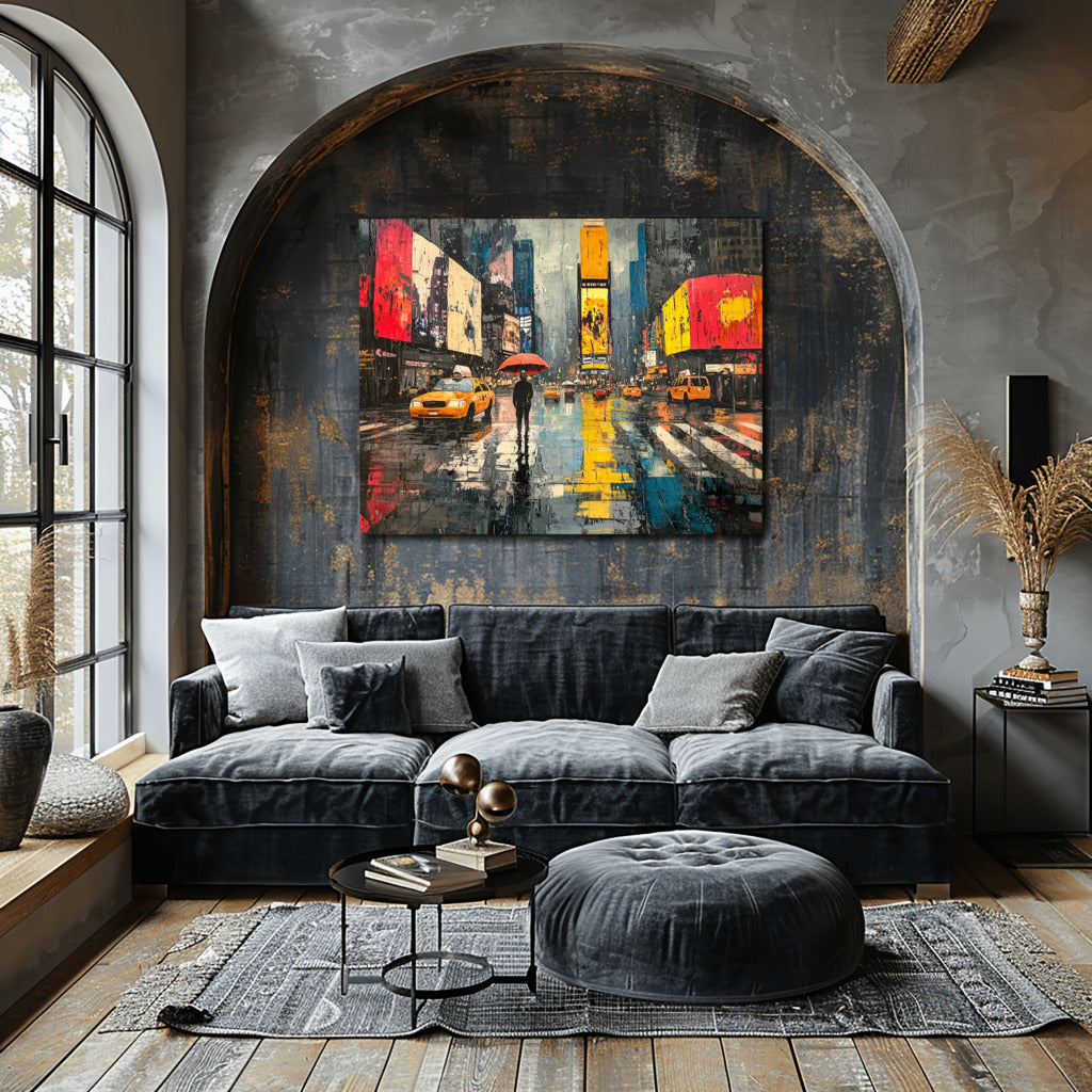 Rainy Reflections: New York Watercolor