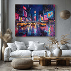 Rainy Nights in Times Square: Acrylic Magic