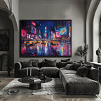 Rainy Nights in Times Square: Acrylic Magic