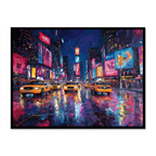 Rainy Nights in Times Square: Acrylic Magic