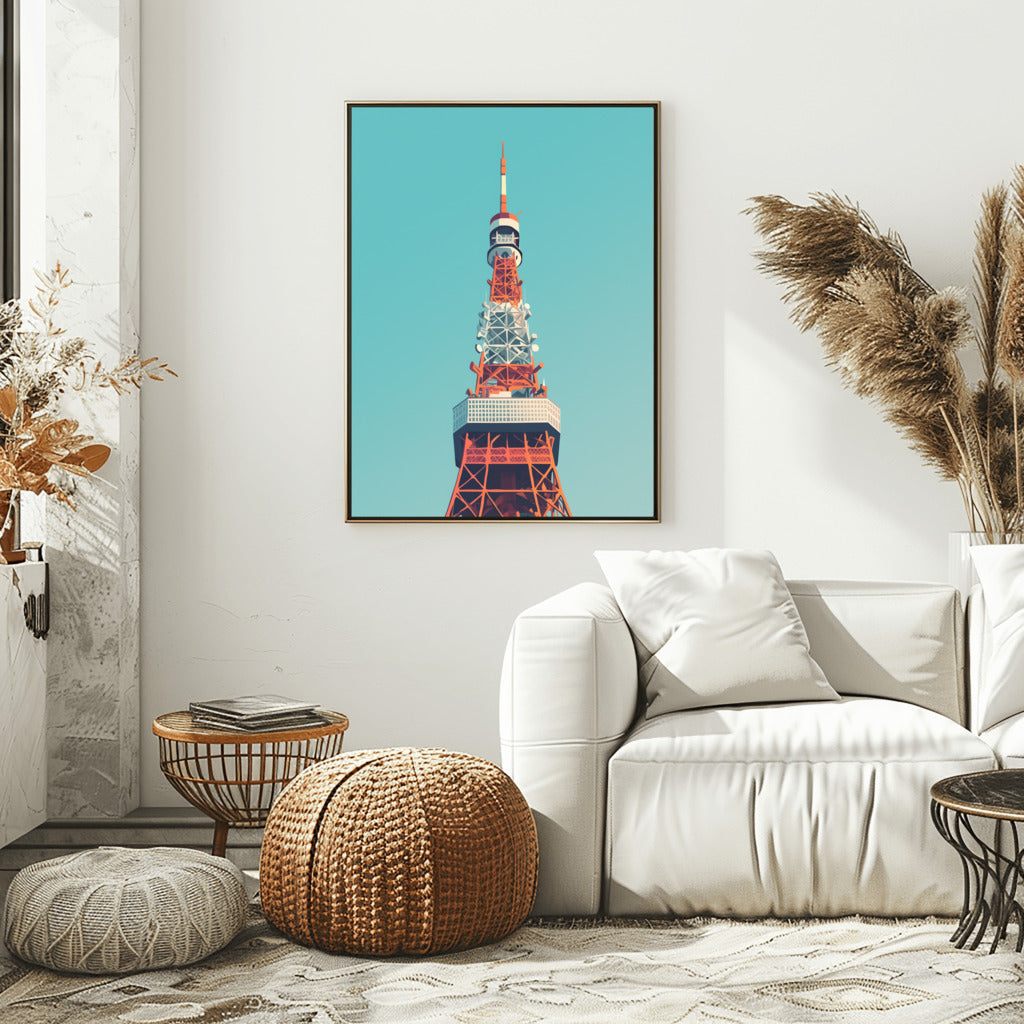 Tokyo Tower Minimal Wall Art - PrintKloud