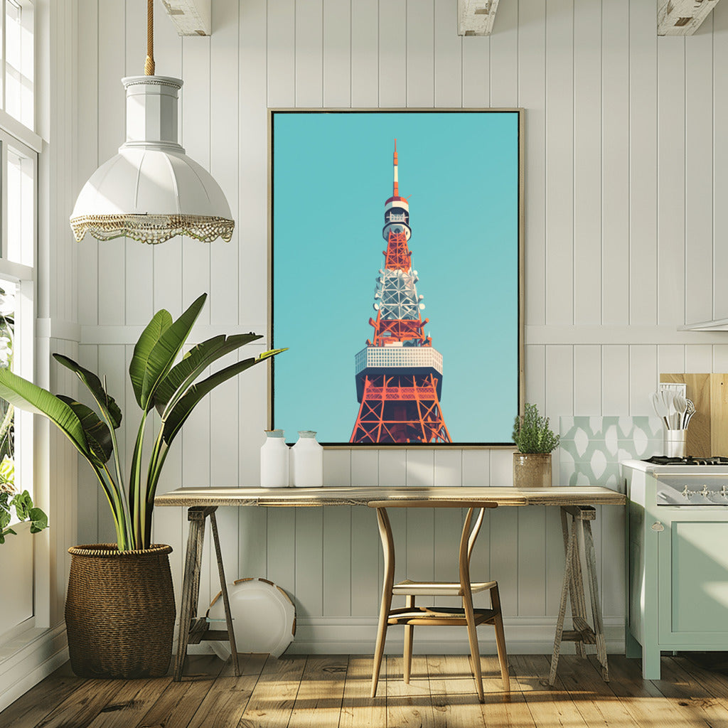 Tokyo Tower Minimal Wall Art - PrintKloud