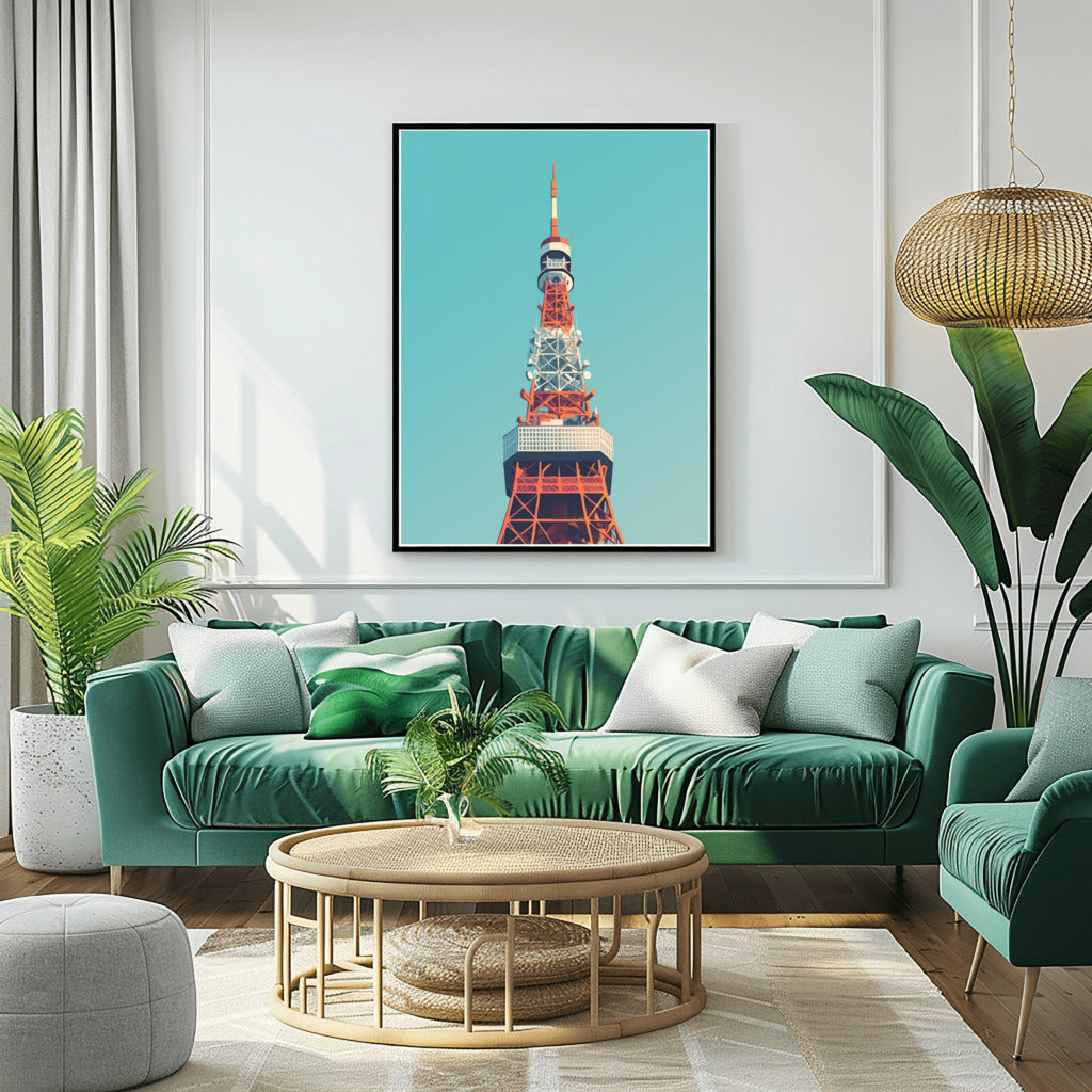 Tokyo Tower Minimal Wall Art - PrintKloud