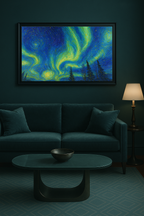 Northern Lights Over Evergreen Forest – Nature Landscape Canvas Print