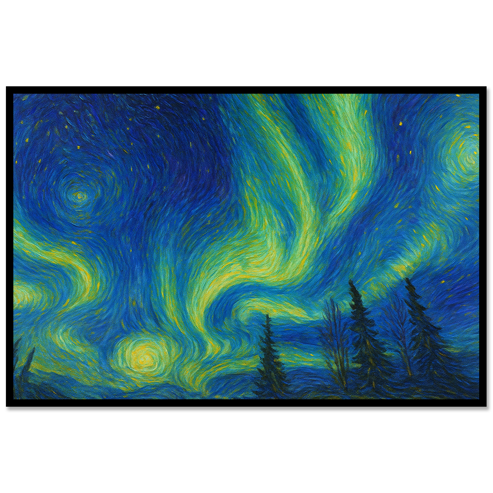 Northern Lights Over Evergreen Forest – Nature Landscape Canvas Print