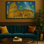 Colosseum Under a Starry Sky – Rome Landmark Canvas Art