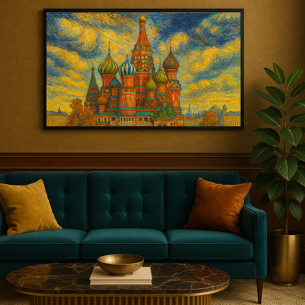 Saint Basil’s Cathedral at Dusk – Moscow Landmark Canvas Wall Art