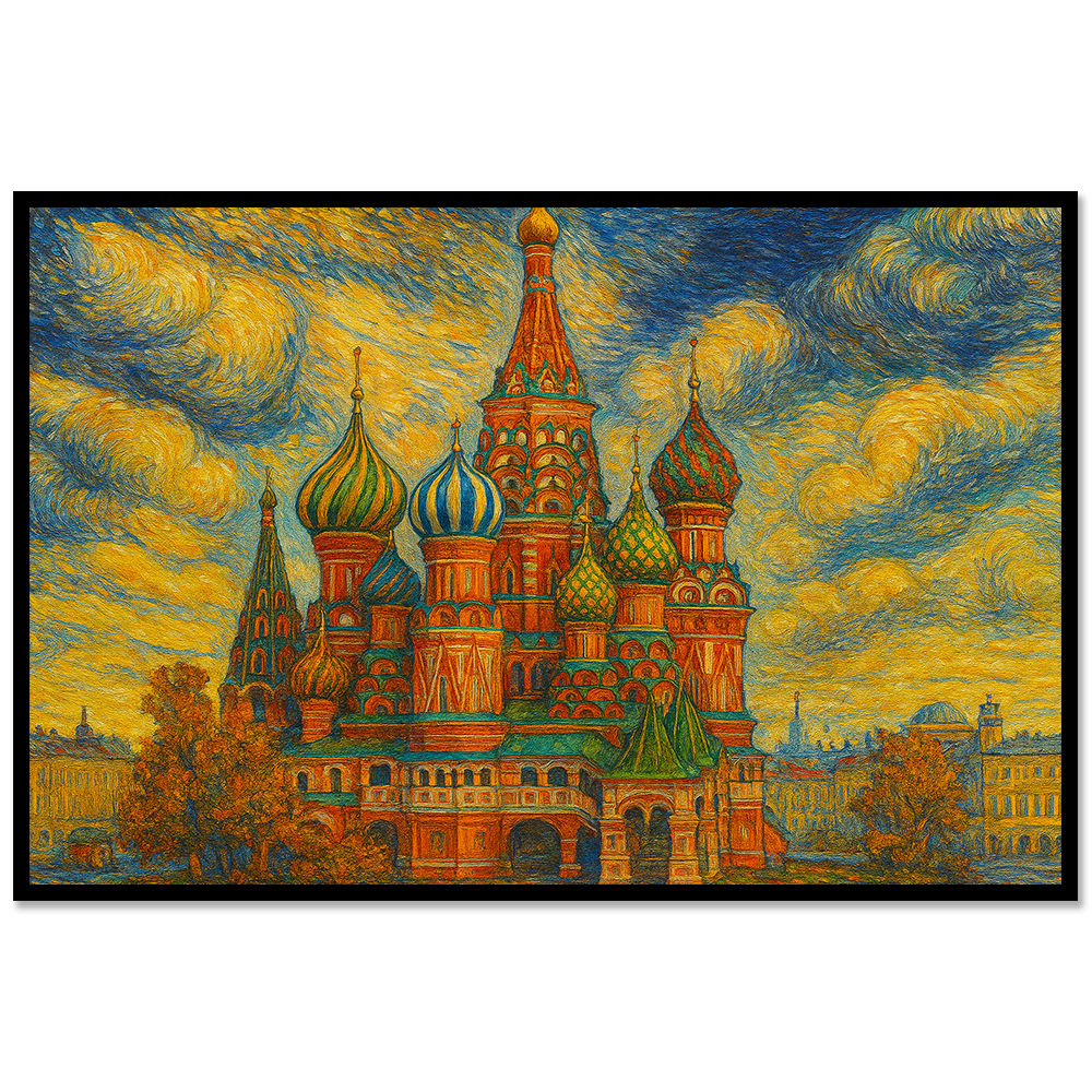 Saint Basil’s Cathedral at Dusk – Moscow Landmark Canvas Wall Art