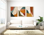 Sunset Curves Ð Abstract Canvas Wall Art Set of 3
