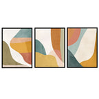 Sunset Curves Ð Abstract Canvas Wall Art Set of 3