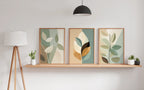 Botanical Balance Ð Minimalist Leaf Canvas Wall Art Set Of 3