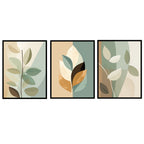 Botanical Balance Ð Minimalist Leaf Canvas Wall Art Set Of 3