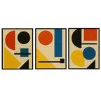 Bauhaus Shapes Ð Bold Geometric Canvas Wall Art Set of 3