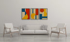 Bauhaus Flow Ð Abstract Primary Color Canvas Prints Pack Of 3