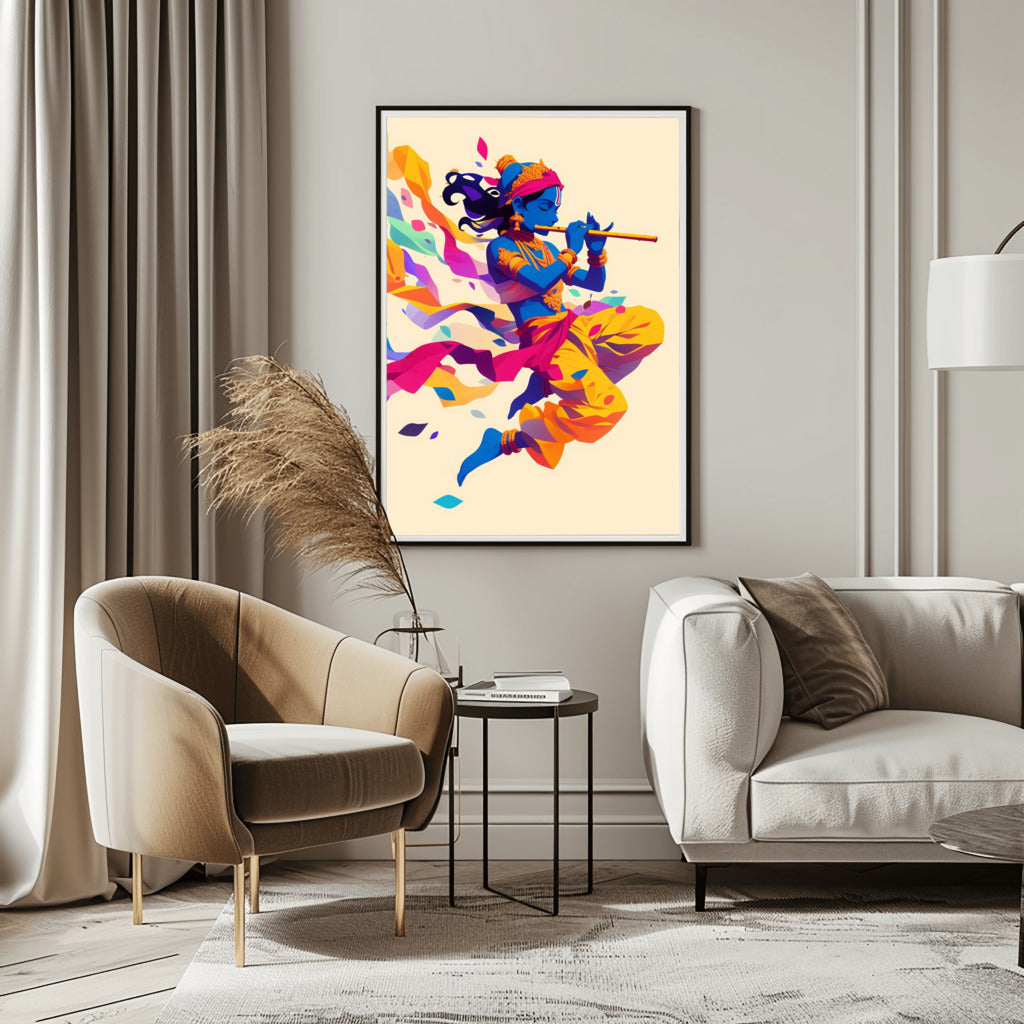 Krishna's Serene Music - PrintKloud