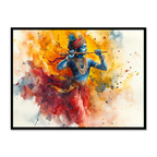 Krishna in Flute Bliss Abstract