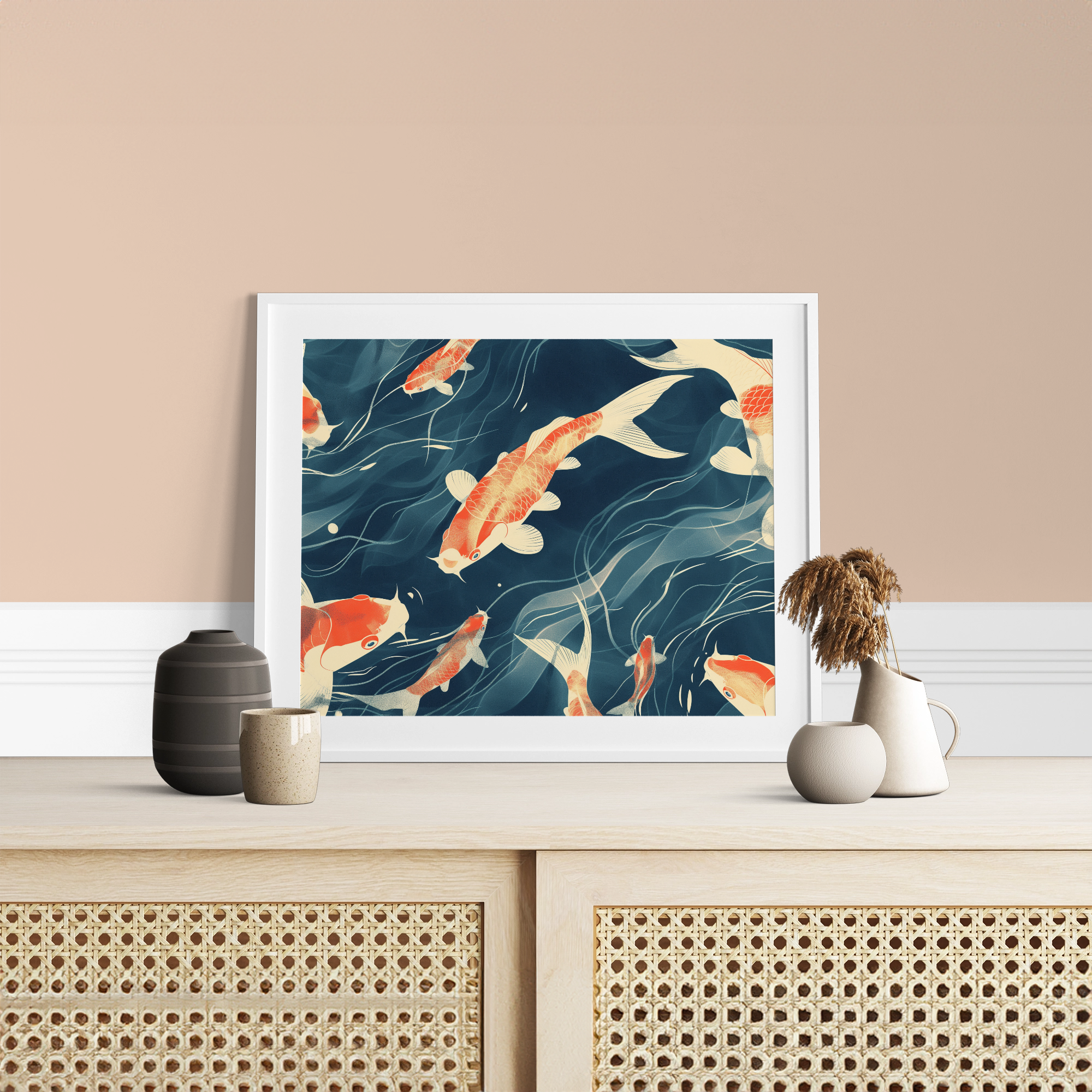 Flowing Goldfish Artwork - PrintKloud