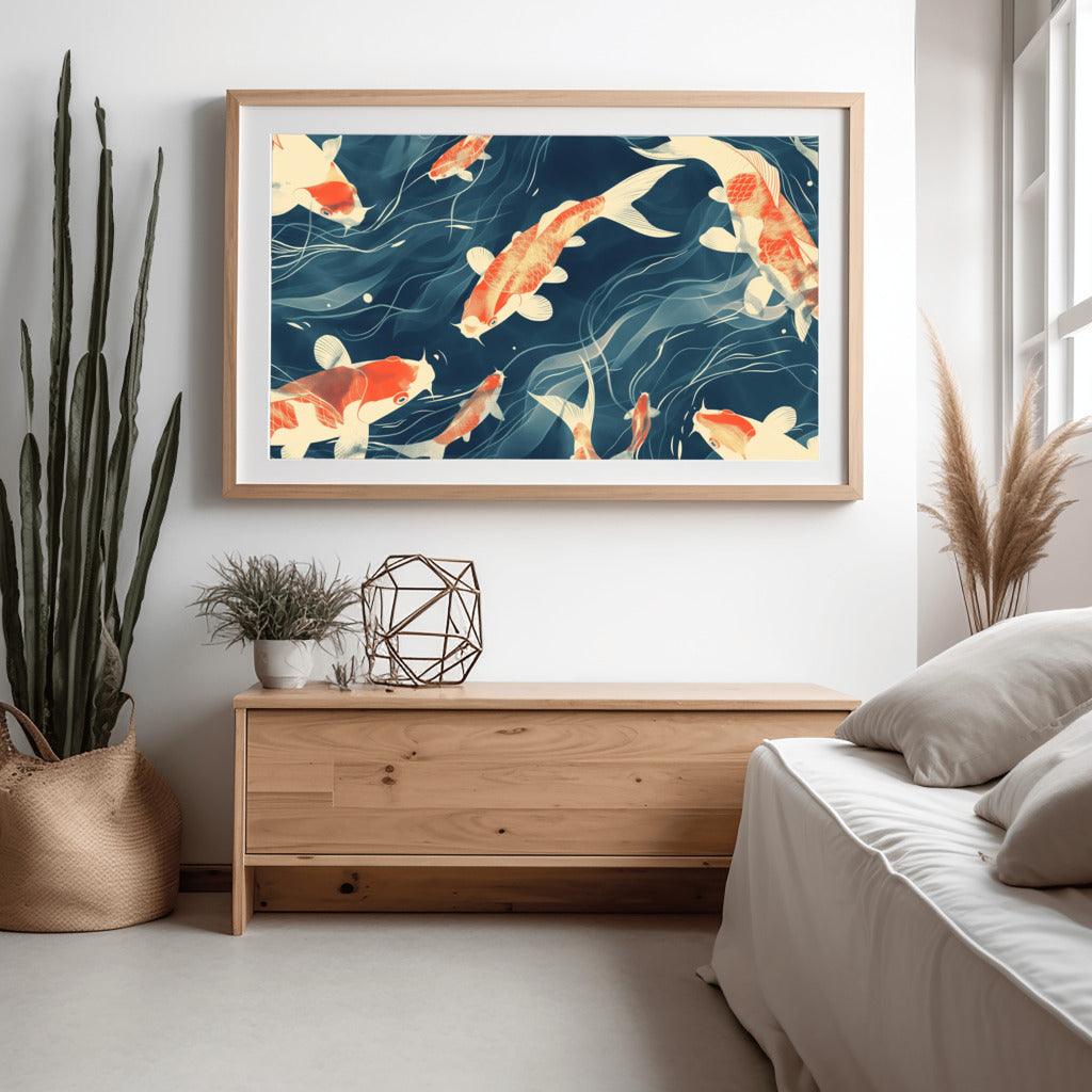 Flowing Goldfish Artwork - PrintKloud