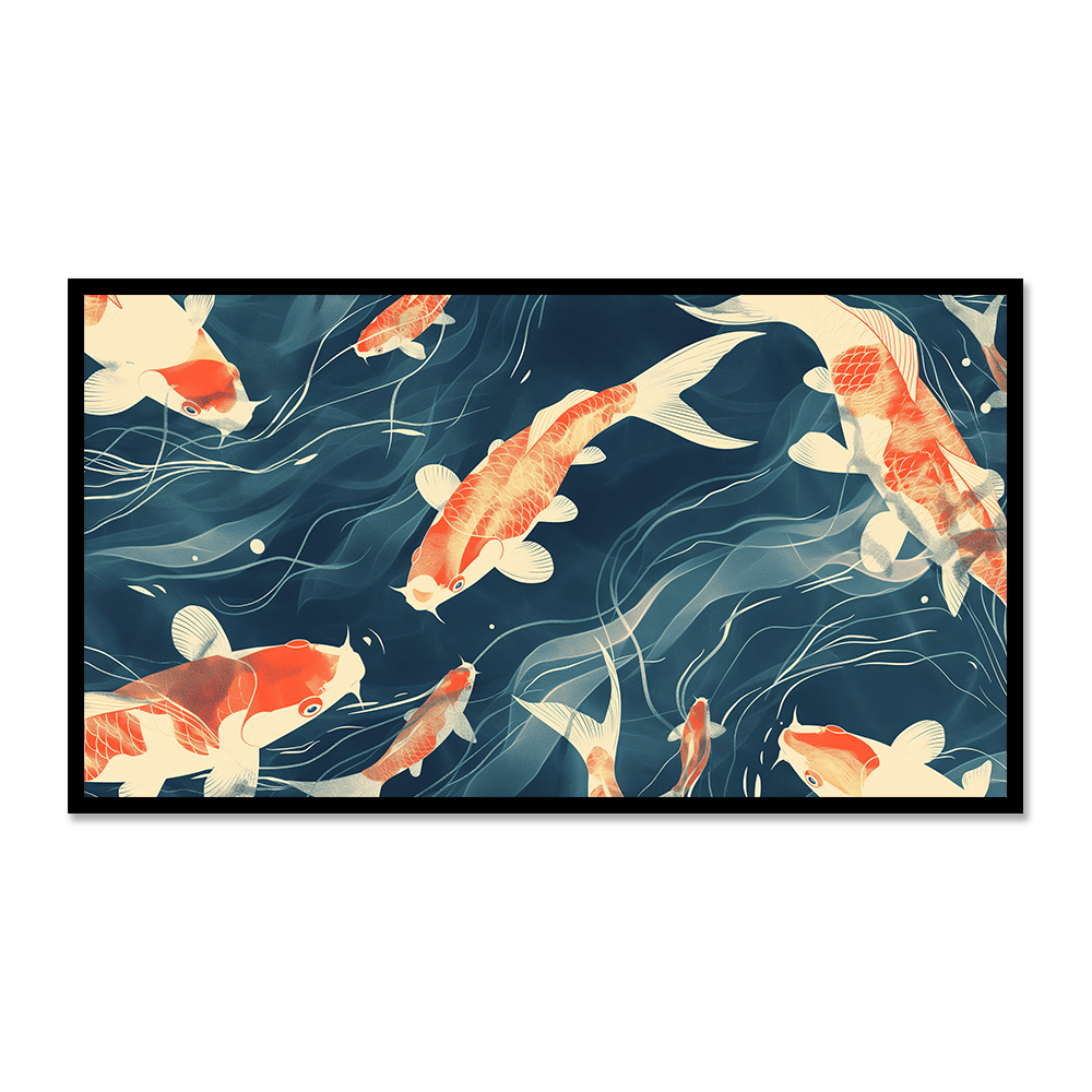 Flowing Koi Fish Artwork - Vastu Painting for Business Success and Career Development