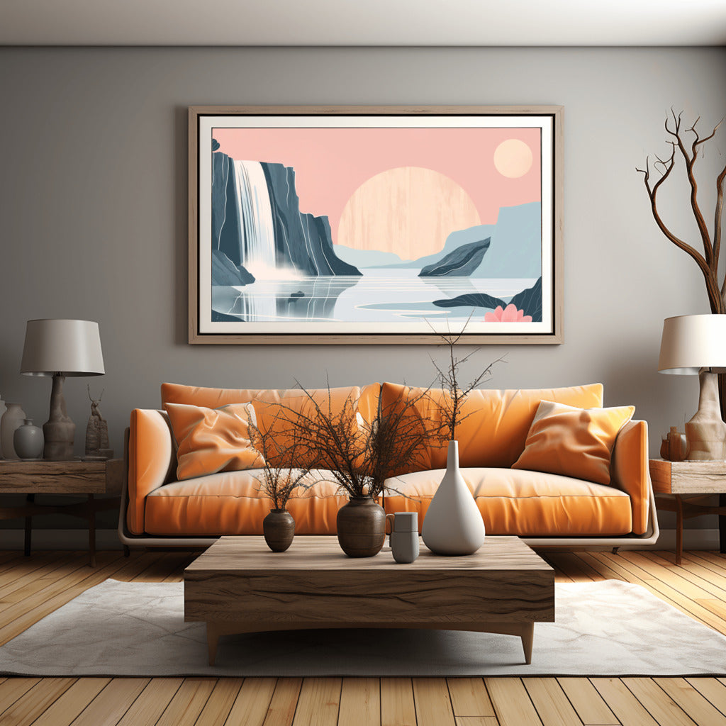Flowing Waterfall Artwork - PrintKloud