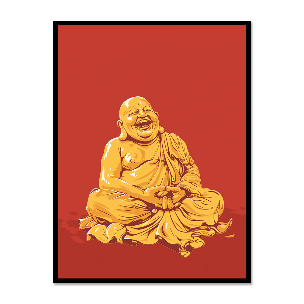 Laughing Buddha Gleeful Spirit - Vastu Painting For Prosperity And Joy