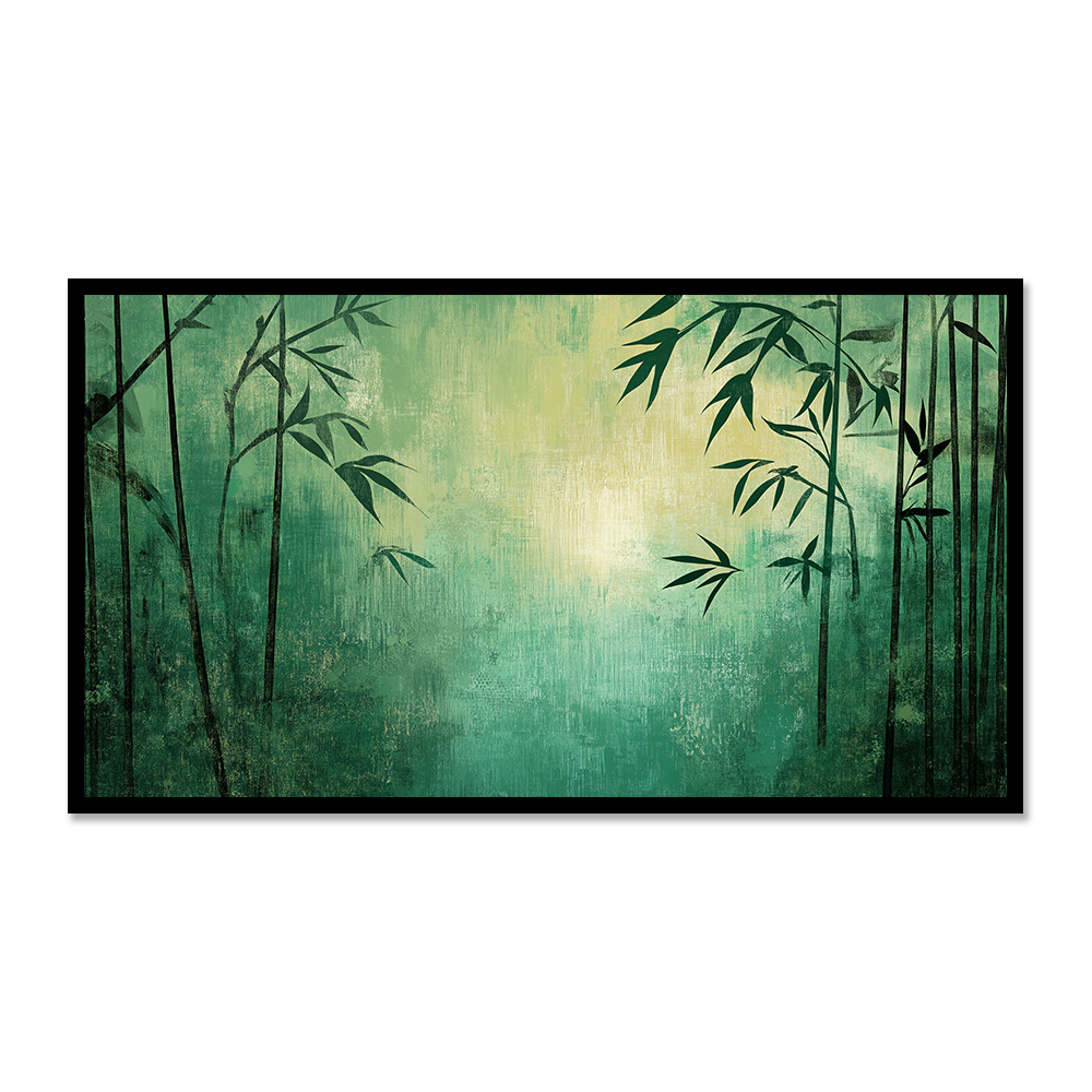 Peaceful Bamboo Forest in Soothing Greens - Vastu Painting to Attract Positive Energy