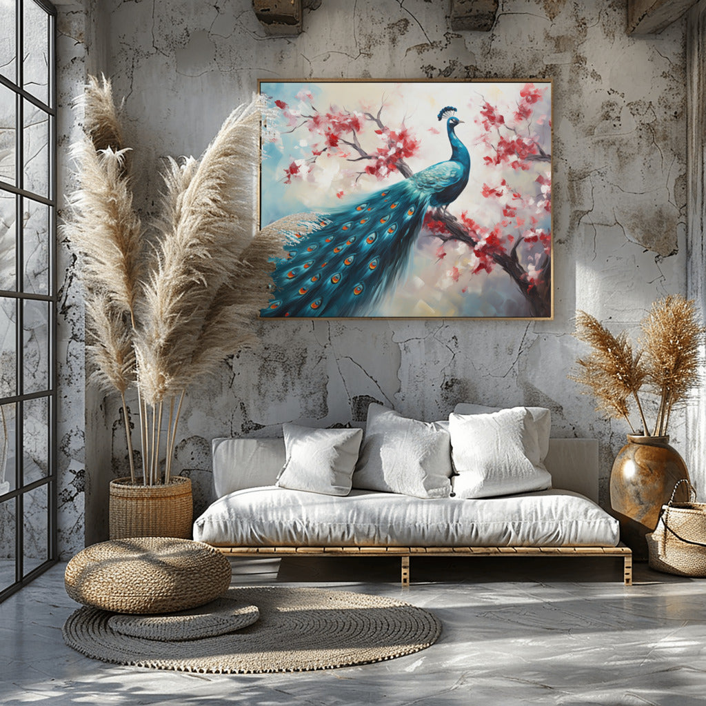 Majestic Elegance Peacock in Full Splendor - Vastu Painting to enhance good luck and financial abundance