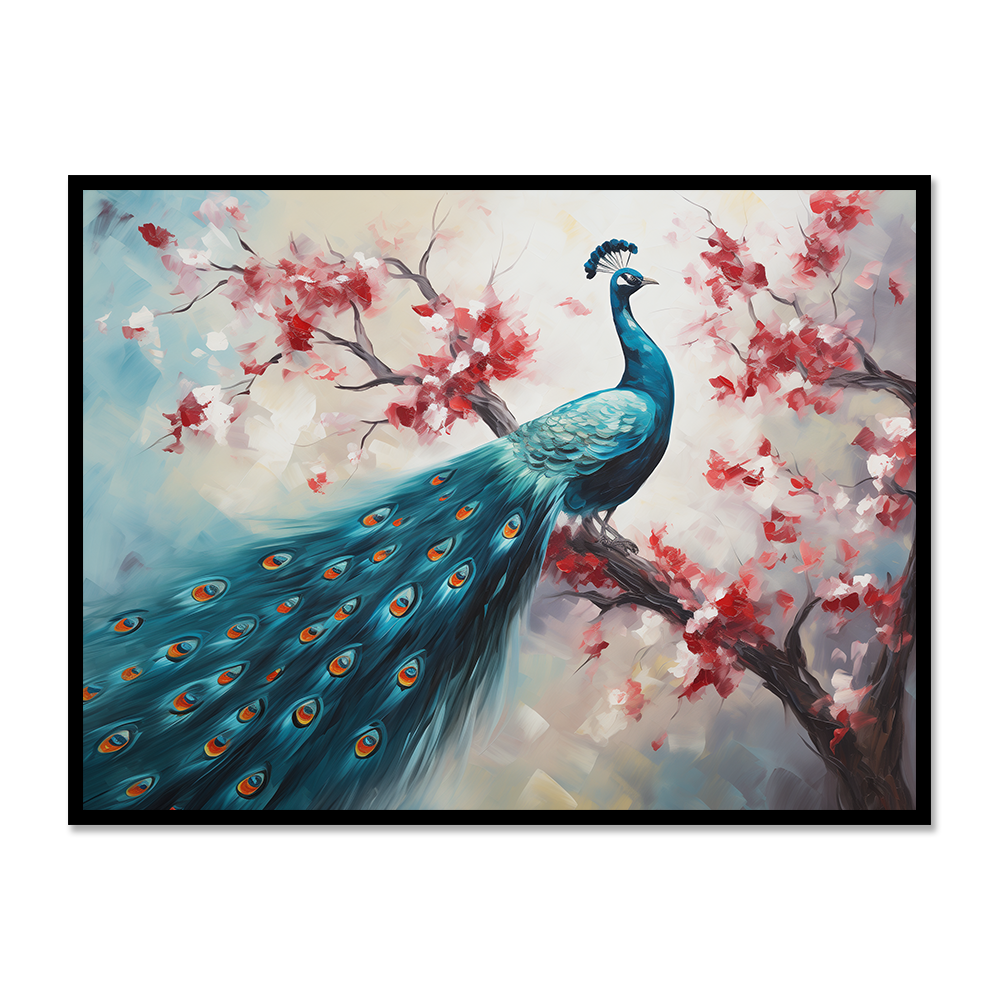 Majestic Elegance Peacock in Full Splendor - Vastu Painting to enhance good luck and financial abundance