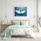 Serene Swan Pair in Peaceful Waters - For Marital Bliss