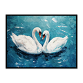 Swan Pair in Peaceful Waters – Vastu Canvas for Bedroom