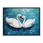 Serene Swan Pair in Peaceful Waters - For Marital Bliss