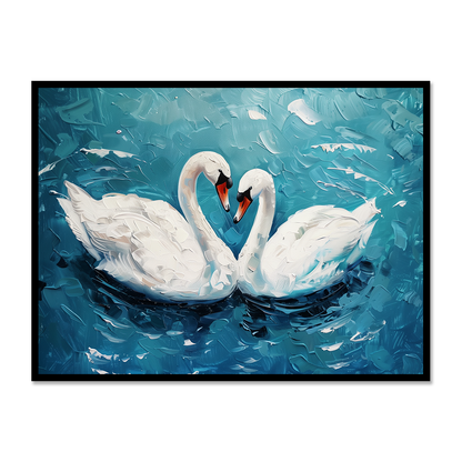 Serene Swan Pair in Peaceful Waters - For Marital Bliss