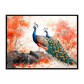 Serene Peacock Pair in Natural Harmony - Vastu Painting for Luck and Abundance