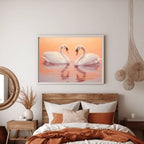 Elegant Swan Pair in Reflective Calm - For Marital Bliss