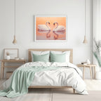 Elegant Swan Pair in Reflective Calm - For Marital Bliss