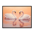 Elegant Swan Pair in Reflective Calm - For Marital Bliss