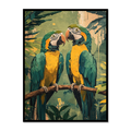 Vibrant Macaw Pair Canvas – Vastu Art for Love & Energy
