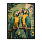 Vibrant Macaw Pair - Vastu Painting To Symbolizes Love And Vibrant Energy