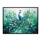 Splendid Serenity Peacock in Tranquil Pose - Vastu Painting for Knowledge and Wisdom